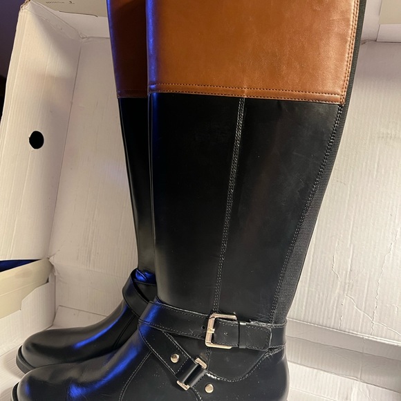 BANDOLINO “TALL” BLK/BRN Multi-LEATHER 🐎Jimani Riding Boots NEW w/or without Box - Picture 2 of 16